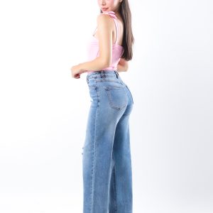 JEANS COLLECTION WIDE LEG MEZCLILLA AZUL CLARO