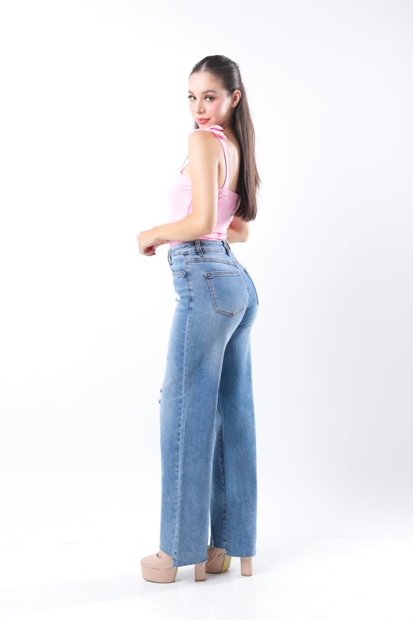 JEANS COLLECTION WIDE LEG MEZCLILLA AZUL CLARO