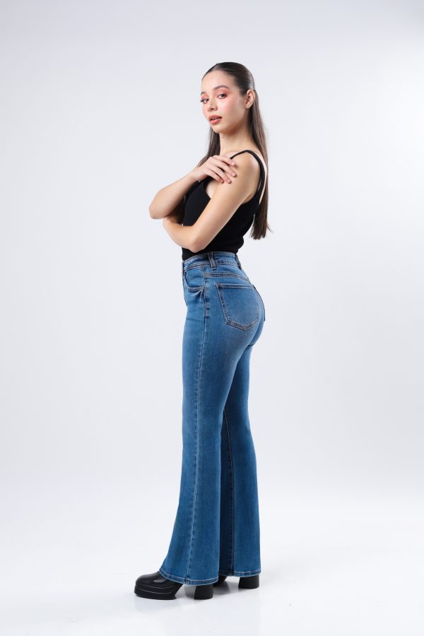 JEANS COLLECTION FLARE DE MEZCLILLA AZUL MEDIO CLARO - Imagen 2