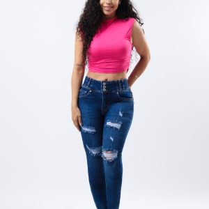 JEANS COLLECTION SKINNY PUSH UP MEZCLILLA AZUL MEDIO