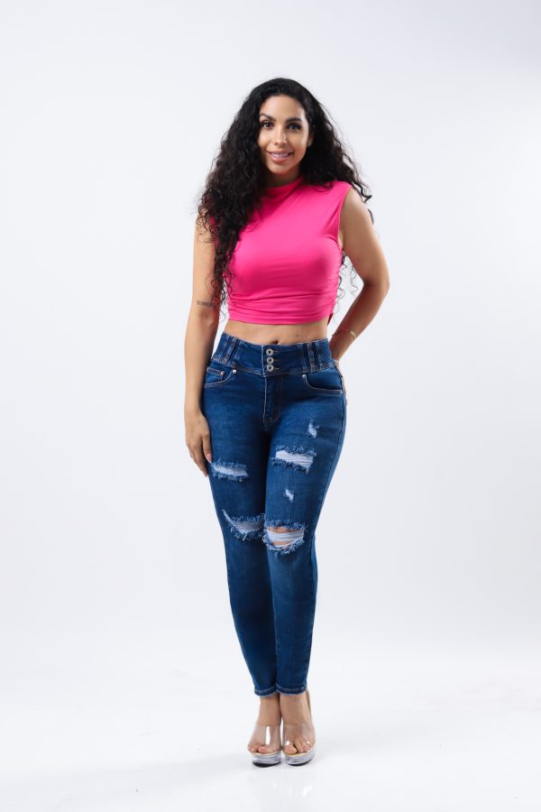 JEANS COLLECTION SKINNY PUSH UP MEZCLILLA AZUL MEDIO