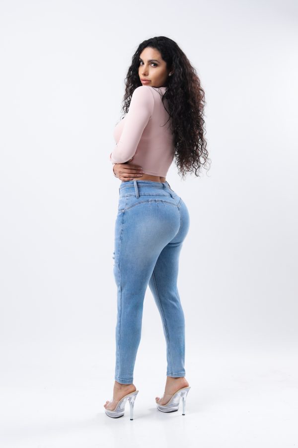 JEANS COLLECTION SKINNY PUSH UP DE MEZCLILLA AZUL CLARO - Imagen 2