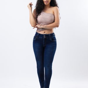 JEANS COLLECTION SKINNY PUSH UP DE MEZCLILLA AZUL MEDIO OSCURO
