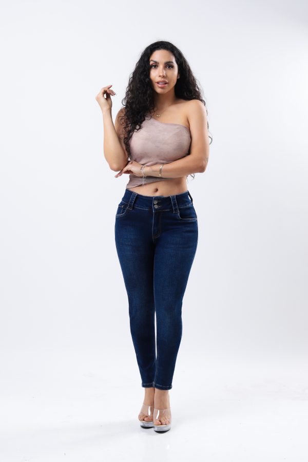 JEANS COLLECTION SKINNY PUSH UP DE MEZCLILLA AZUL MEDIO OSCURO