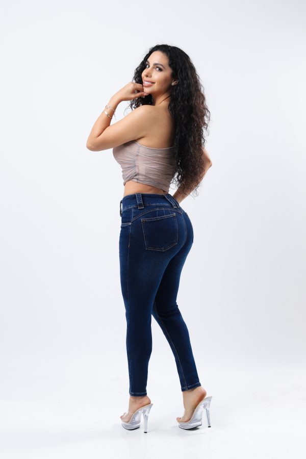 JEANS COLLECTION SKINNY PUSH UP DE MEZCLILLA AZUL MEDIO OSCURO - Imagen 2