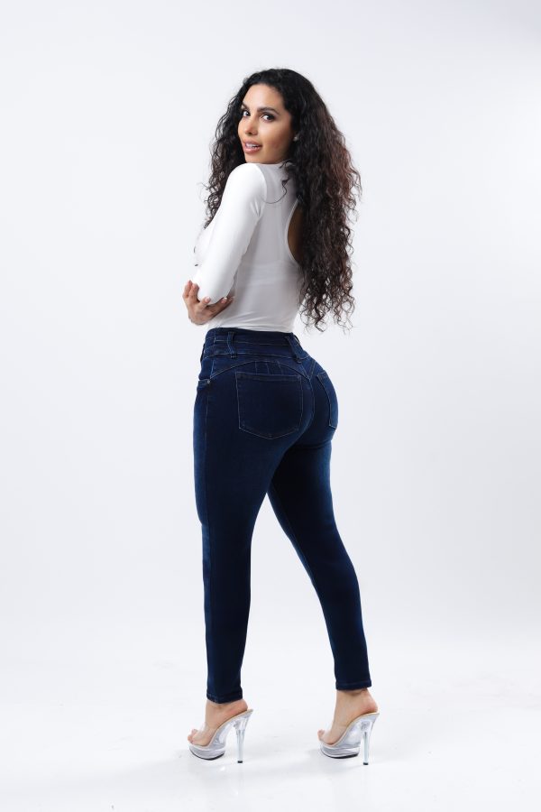 JEANS COLLECTION SKINNY PUSH UP DE MEZCLILLA AZUL MEDIO - Imagen 2