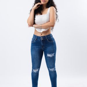 JEANS COLLECTION SKINNY PUSH UP DE MEZCLILLA AZUL MEDIO