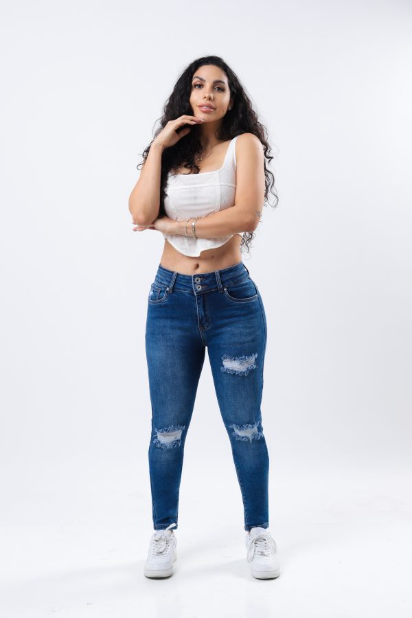 JEANS COLLECTION SKINNY PUSH UP DE MEZCLILLA AZUL MEDIO