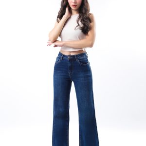 JEANS COLLECTION  WIDE LEG MEZCLILLA AZUL MEDIO OSCURO