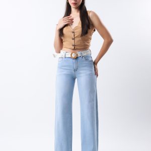 JEANS COLLECTION WIDE LEG MEZCLILLA AZUL CLARO