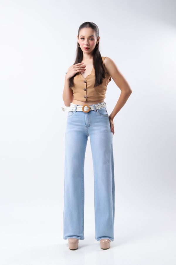JEANS COLLECTION WIDE LEG MEZCLILLA AZUL CLARO