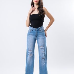 JEANS COLLECTION WIDE LEG MEZCLILLA AZUL CLARO