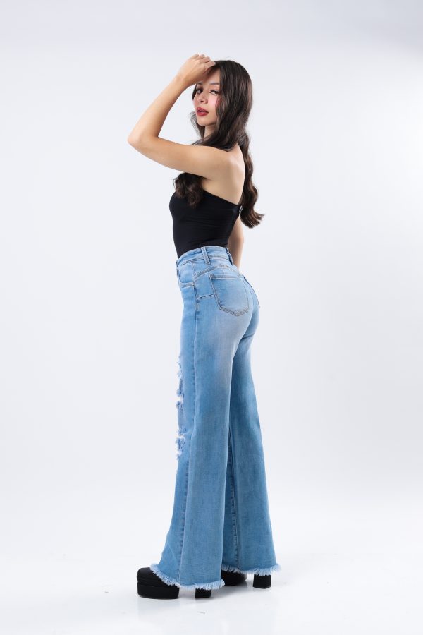JEANS COLLECTION WIDE LEG MEZCLILLA AZUL CLARO - Imagen 2