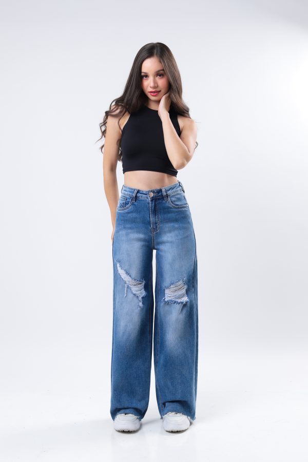 JEANS COLLECTION BAGGY MEZCLILLA AZUL MEDIO CLARO