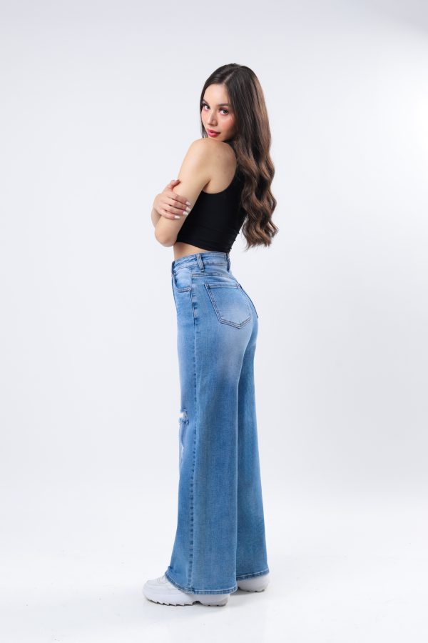 JEANS COLLECTION  BAGGY MEZCLILLA AZUL MEDIO CLARO - Imagen 2