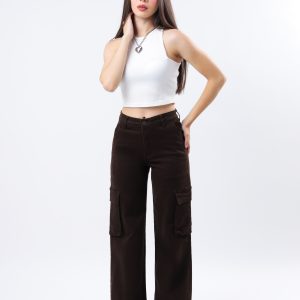 JEANS COLLECTION WIDE LEG FIT (JOGGER) GABARDINA  CAFE
