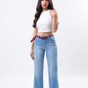 JEANS COLLECTION STRAIGHT WIDE MEZCLILLA AZUL CLARO