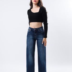 JEANS COLLECTION WIDE LEG MEZCLILLA AZUL MEDIO OSCURO