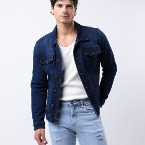 COLLECTION CHAMARRA DE MEZCLILLA AZUL OSCURO