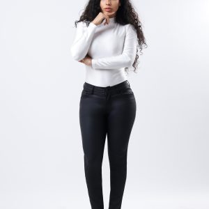 JEANS COLLECTION SKINNY DE PIEL SINTETICA COLOR NEGRO