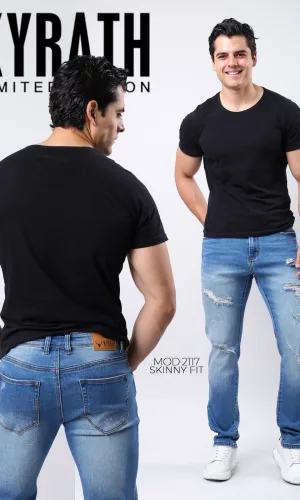 PANTALON KYRATH MODA THE NEW RELAXED SLIM FIT AZUL CLARO