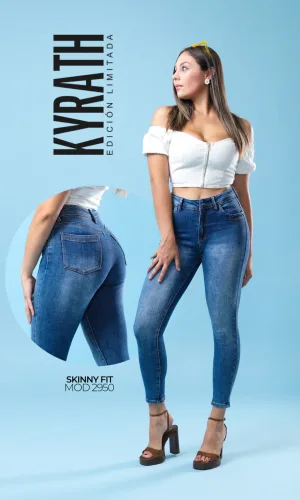 PANTALON KYRATH SKINNY FIT MEZCLILLA AZUL MEDIO OBSCURO